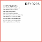 Febreze Odor Control Cabin Air Filter by PUREFLOW RZ19206 Fits 2011-2021 Jeep Grand Cherokee 3.6L, 5.7L; 2011-2026 Dodge Durango 3.6L, 5.7L; 2012-2021 Grand Cherokee 6.4L