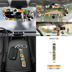 Xoenoiee American Sunflower Cow Print Car Seat Cover for Women Men, with Steering Wheel Cover Seat Belt Strap Pad Trash Bag Mount Phone Holder Rearview Mirror Accessory Cup Holder Key Chain, 15 PCS