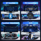 Podofo 10.26 inch Screen Wireless Carplay Android Auto Portable Smart Player Supports AirPlay Android Cast Support CVBS Camera Support Bluetooth Music