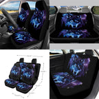 Jeiento Galaxy Wolf 15 PCS Car Seat Cover Full Set with Steering Wheel Cover Seat Belt Strap Cover Trash Cans Rear View Mirror Cover Cup Coaster Keychain Air Vent Storage Bag Car Decor