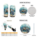 Yuyamidu Sea Turtle Car Seat Covers Full Set with Carpet Mats Blue Steering Wheel Cover Safe Belt Pads Handbrake Cover Set Coasters Fit for SUV Van, 15 Pack