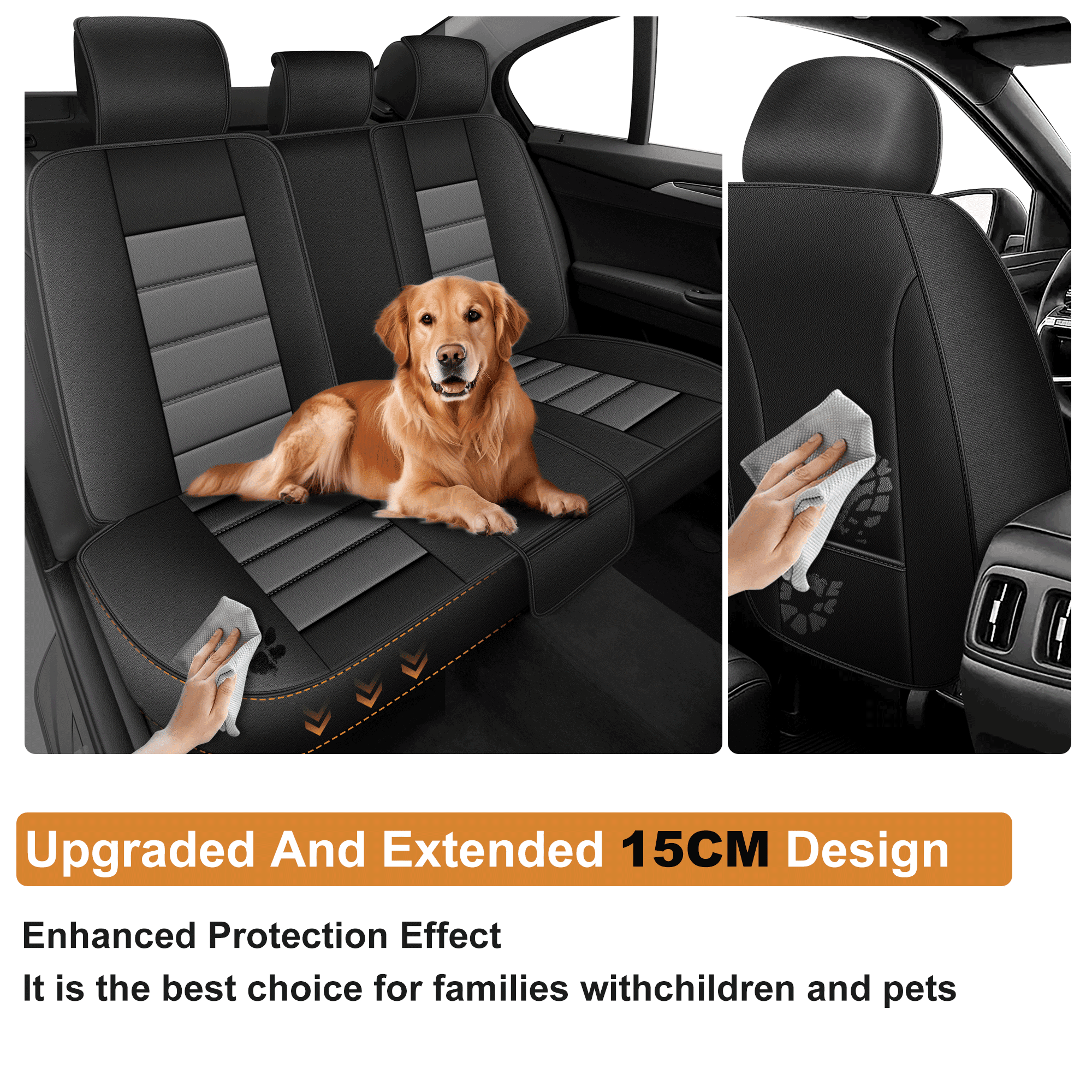 Car Seat Cover Fit for Acura MDX 2004-2025,Waterproof Stain-resistant Leather Heavy-Duty Car Seat Covers Protector Gray,Full Set(2 Row 5 Seats)