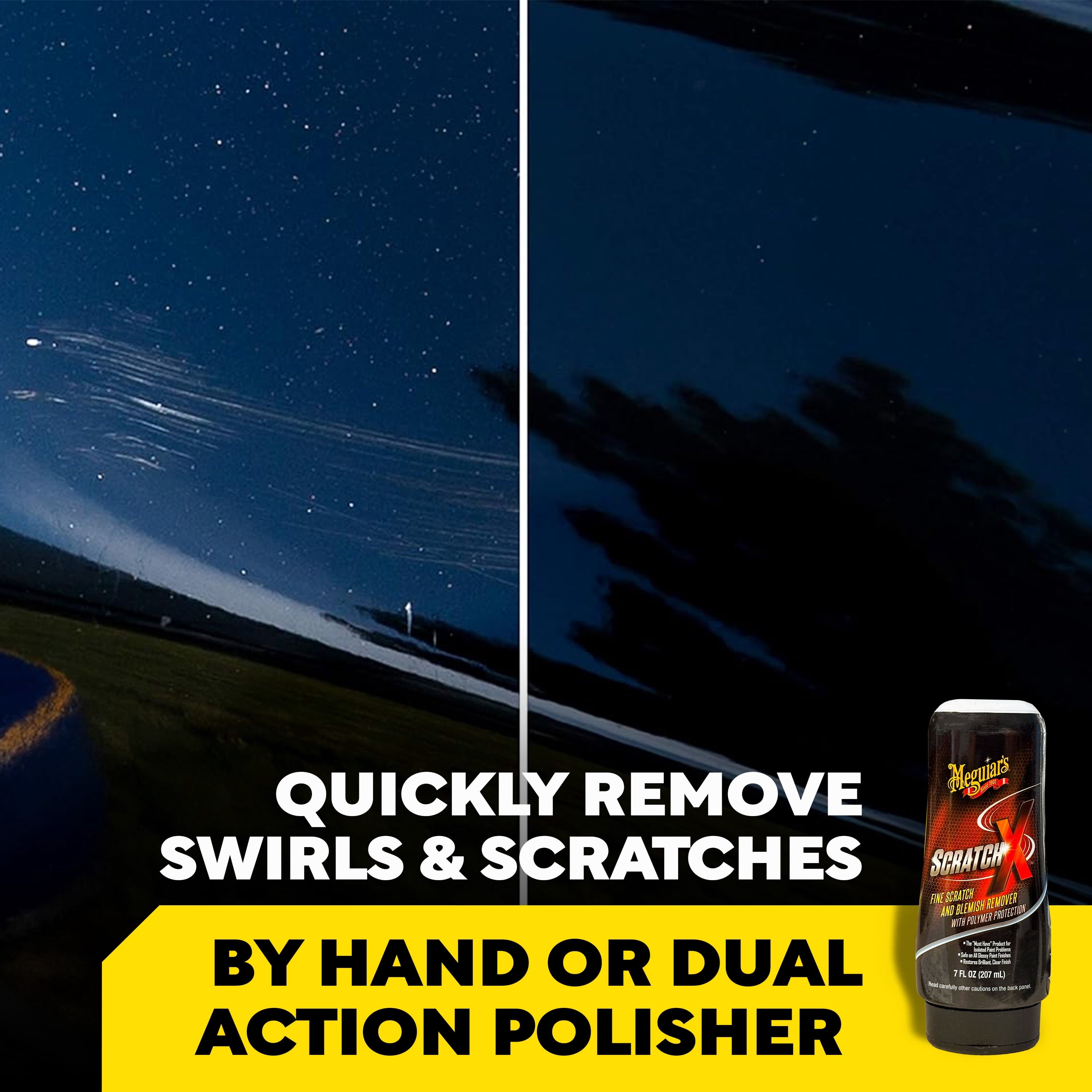 (3 pack) Meguiar’s Scratch-X, Car Scratch Remover, Car Paint Scratch Repair for Fine Scratches & Blemishes, Restores Clarity, Use On Glossy Exterior Paint and Clear Coats On Trucks & Suvs - 7 Fl Oz Bottle