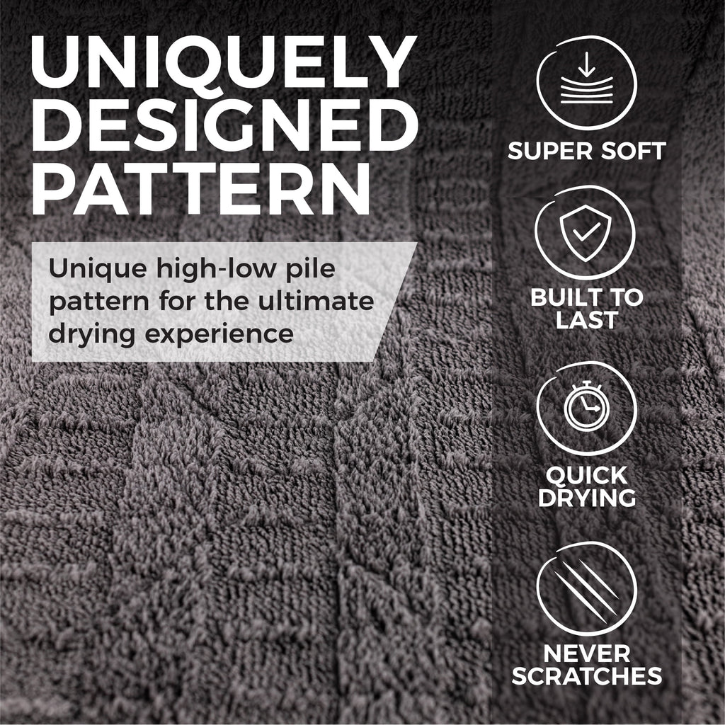 The Rag Company - The Gauntlet - Car Drying Towel - 70/30 Blend Premium Microfiber,  15in x 24in, Ice Grey + Grey (2-Pack)