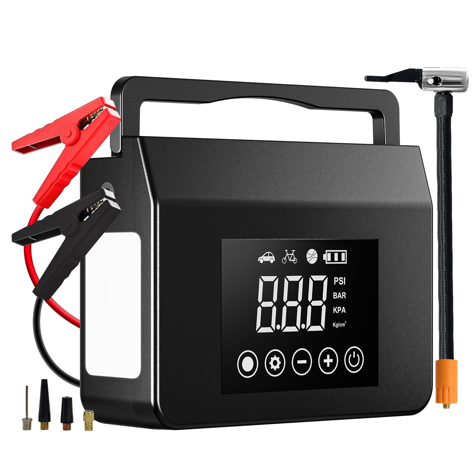Apenet Jump Starter with Air Compressor, 4000A Car Battery Jump Starter(ALL Gas/8.0L Diesel) with 150PSI Tire Inflator 12V Car Battery Jump Power, 15000mAh PowerBank With LED Light