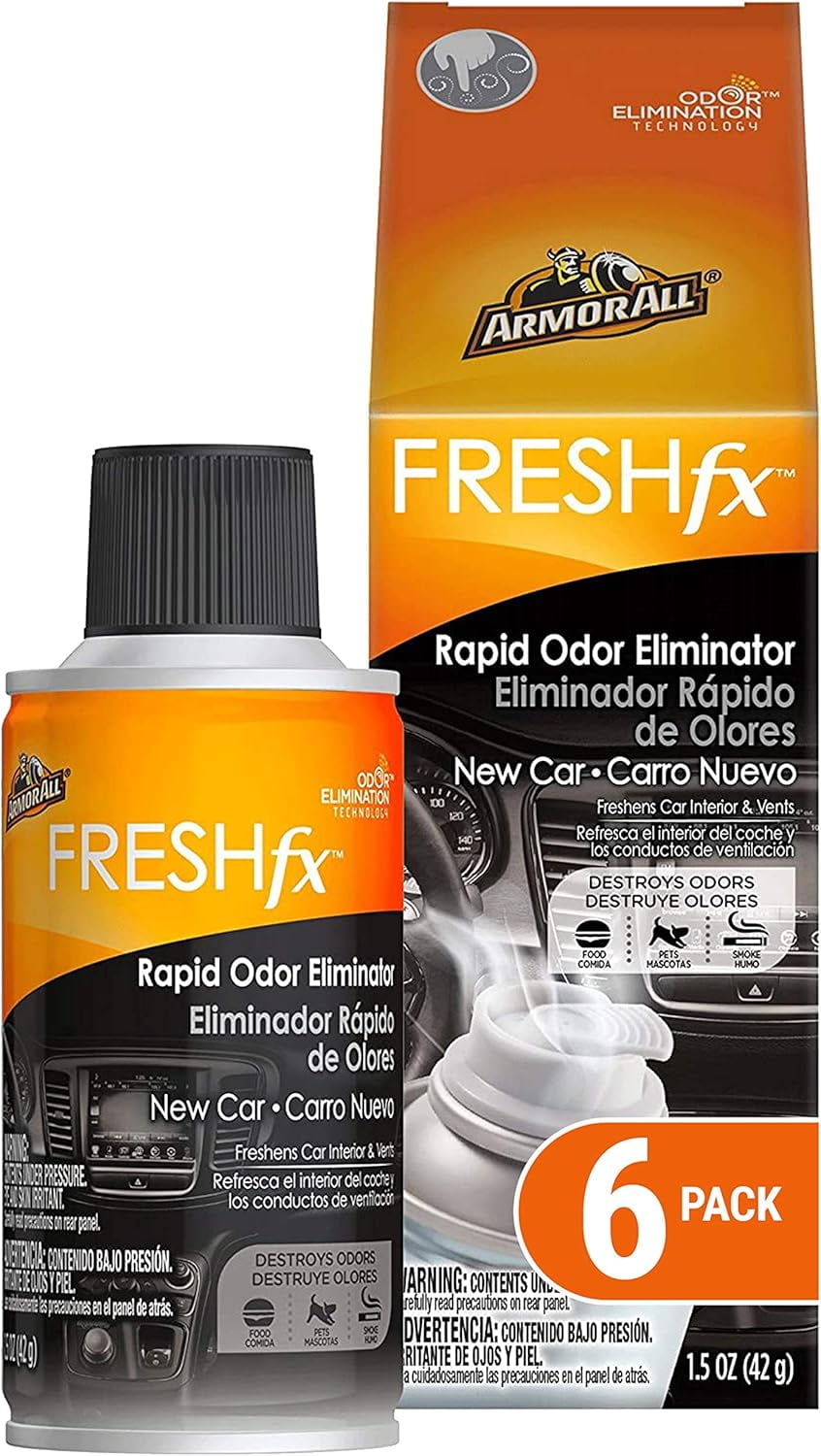 Armor All 18507 Car Air Freshener and Purifier - Odor Eliminator for Cars & Truck, New Car, Fogger (Pack of 6)