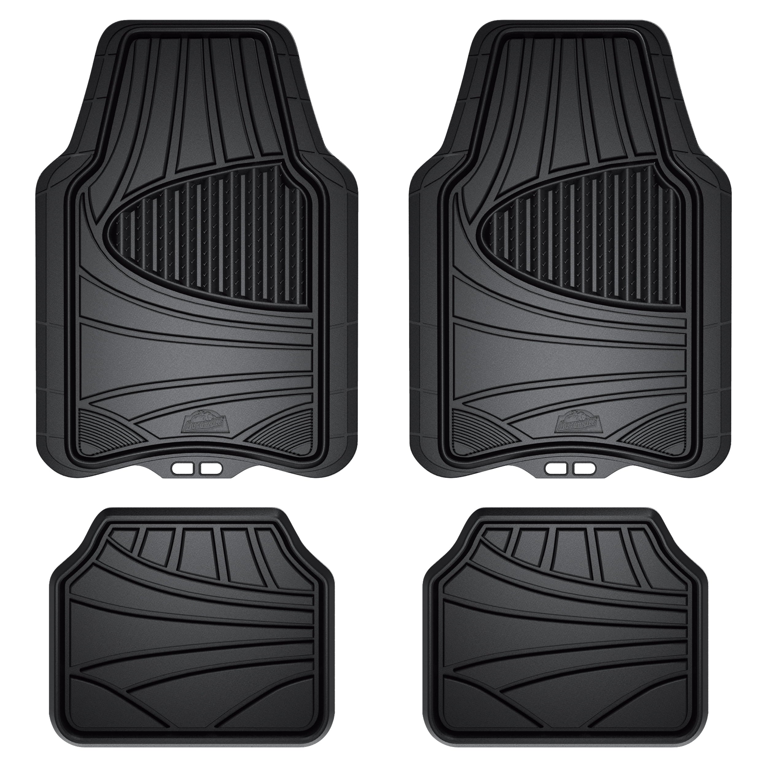 ArmorAll All-Weather Floor Mats for Cars, Trucks, and SUVs, Black, 4-Piece