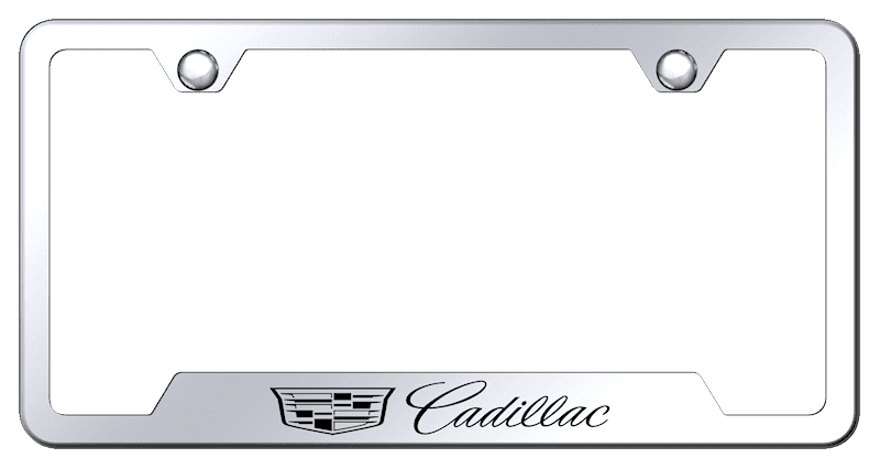 Au-TOMOTIVE GOLD Cadillac (New Logo) Laser Etched Cut-Out Frame - Mirrored