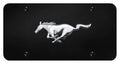 Au-TOMOTIVE GOLD Mustang Horse Chrome on Black Plate