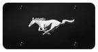 Au-TOMOTIVE GOLD Mustang Horse Chrome on Black Plate