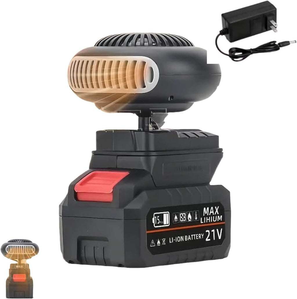 Battery Powered Space Heater, Portable Car Heater Car Window Defogger with 1500mAh Battery for Cars Electric Tricycles Office Indoor Use, Long lasting and Quiet Operating