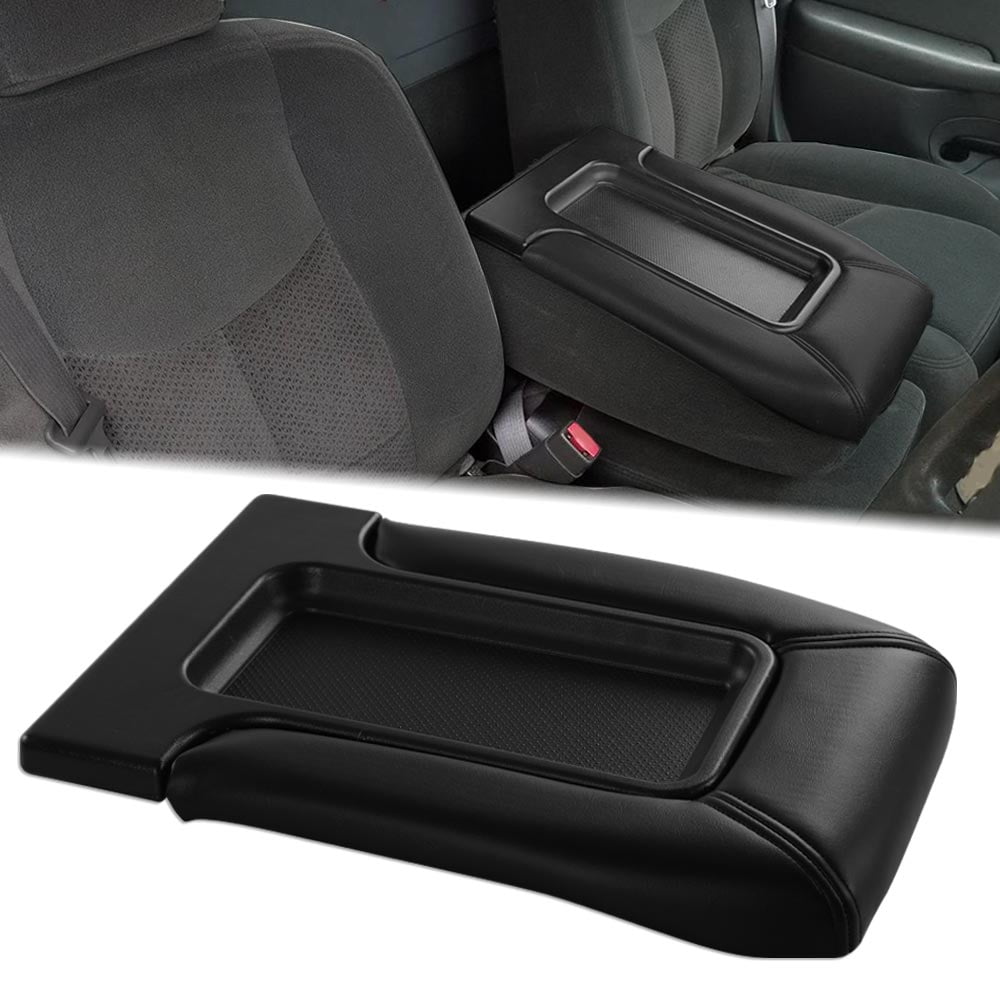 CROSSDESIGN Center Console Lid Fit for Cadillac Escalade Chevrolet Silverado GMC Sierra Yukon Car Truck Black