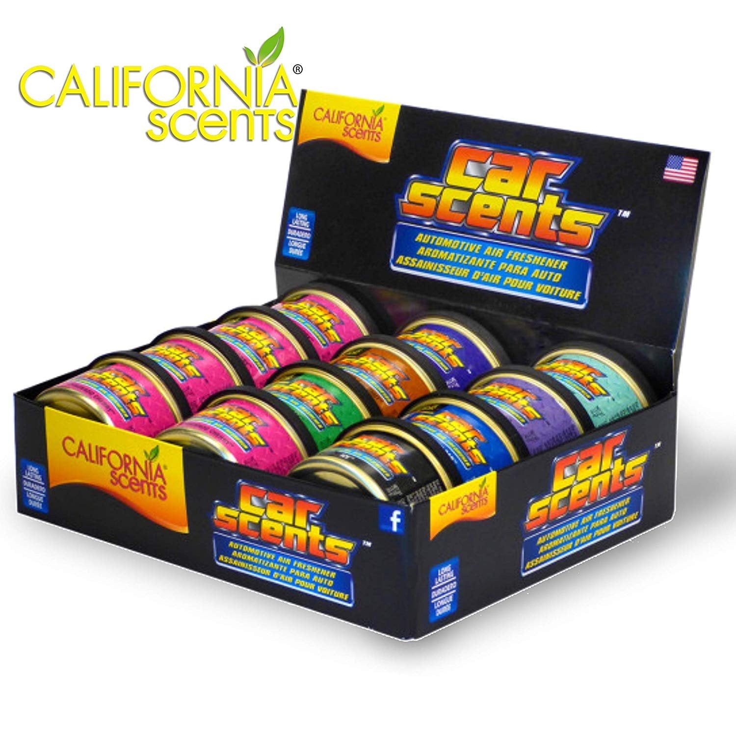 California Scents California Car Scents, Car Air Freshener & Fragrance, Long-Lasting Fresh Scents, 1.5 oz. Cans 12 Count