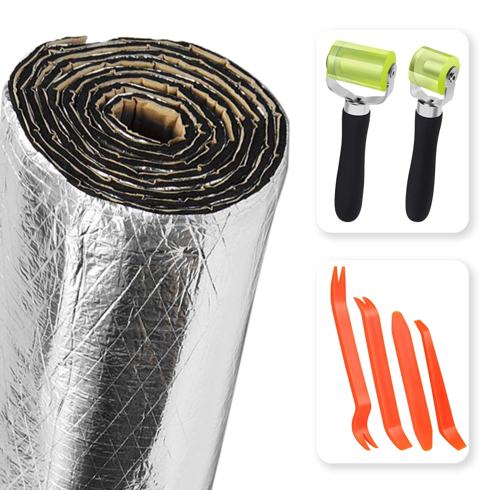 Car Sound Deadening Mat Sound Deadener 200mil 36.16 Sqft Automotive Audio Noise and Heat Insulation Mat for Hood Ceiling Door with Roller & 4 pcs Car Trim Removal Tools