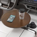 Car Tray&Car Desk for Laptop, 360° Rotating Wood Cup Holder Table, Steering Wheel Tray, Car Accessories for Women & Men,Compatible with Tesla Model Y/3/S, Ford F150/Explorer/Maverick & Most Vehicles