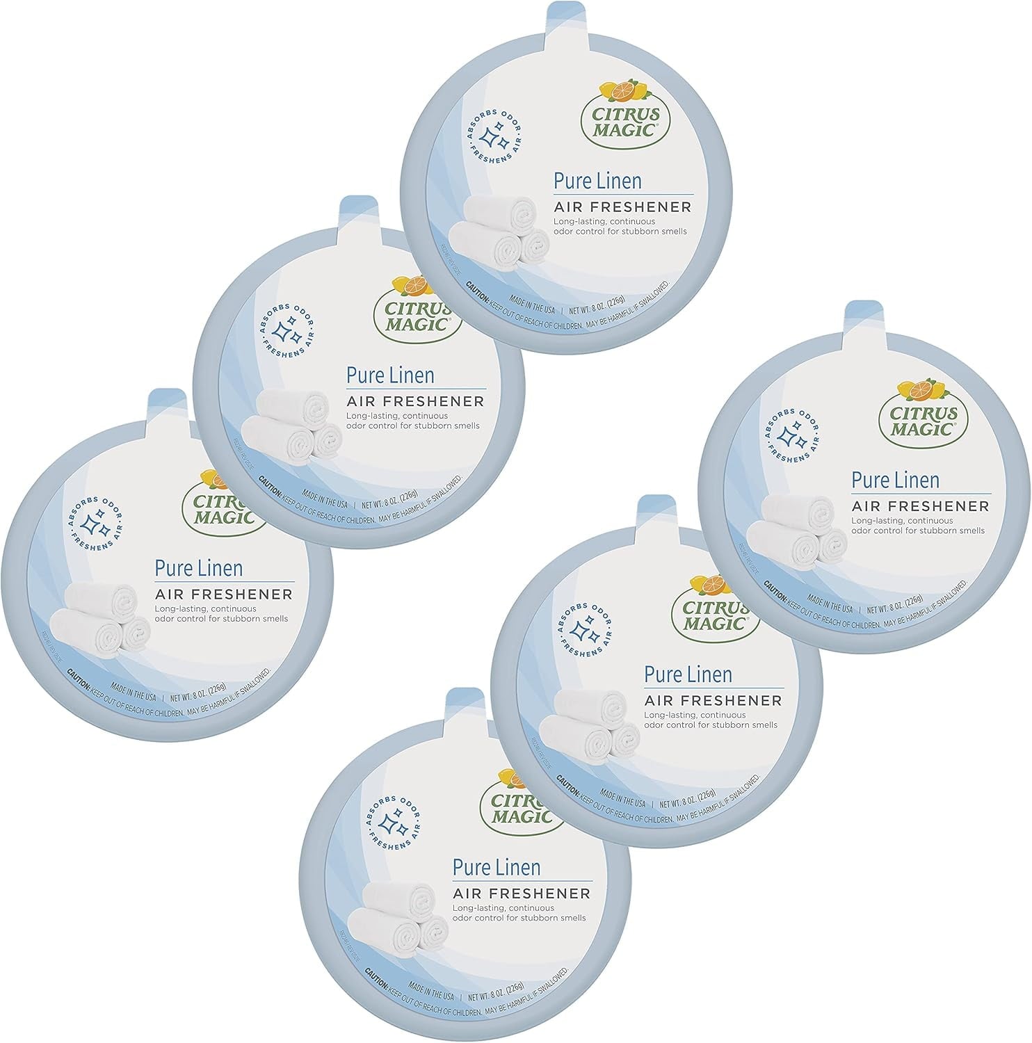 Citrus Magic Solid Air Freshener - Pure Linen - Pack Of 6 - 8 Oz