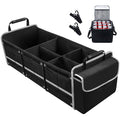 Cshidworld Car Trunk Storage Organizer, 4 in 1 Multi Compartment Collapsible Trunk Storage Box with Leakproof Insulated Cooler Bag for Car Truck SUV