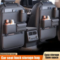 DEXIMRO 2 Pack Car Seat Back Organizer Large Capacity Handbag Holder With Side String Bag Pockets Hanging Carbon Fiber Texture Automobile Storage Bag Behind Seats(Black)