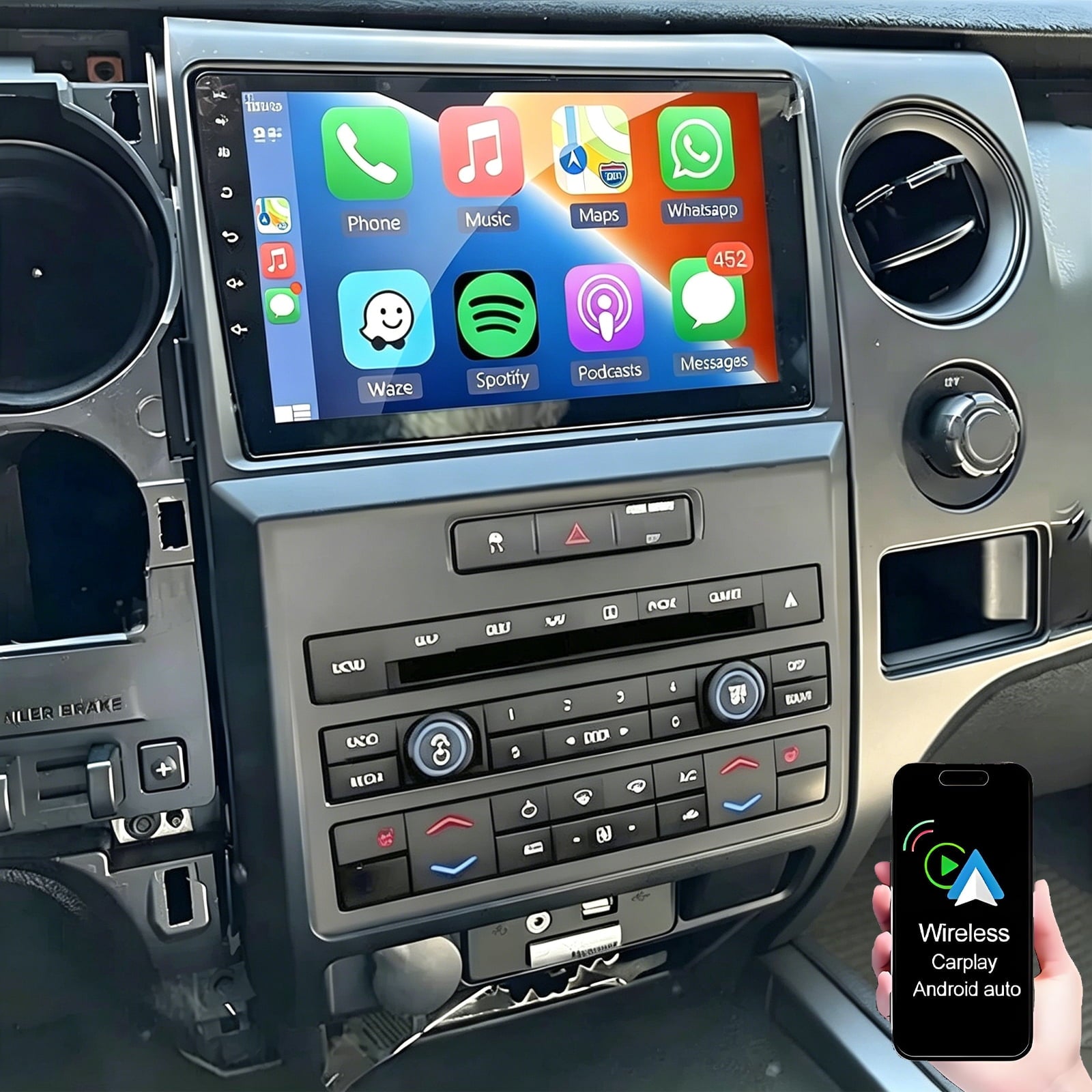 Dexico 2+64GB Car Stereo Radio for Ford F150 F-150 2009-2014, 9.7" Touchscreen Android 13 Car Radio Stereo with Wireless CarPlay Android Auto GPS Navi FM/RDS DSP WiFi Bluetooth Backup Camera