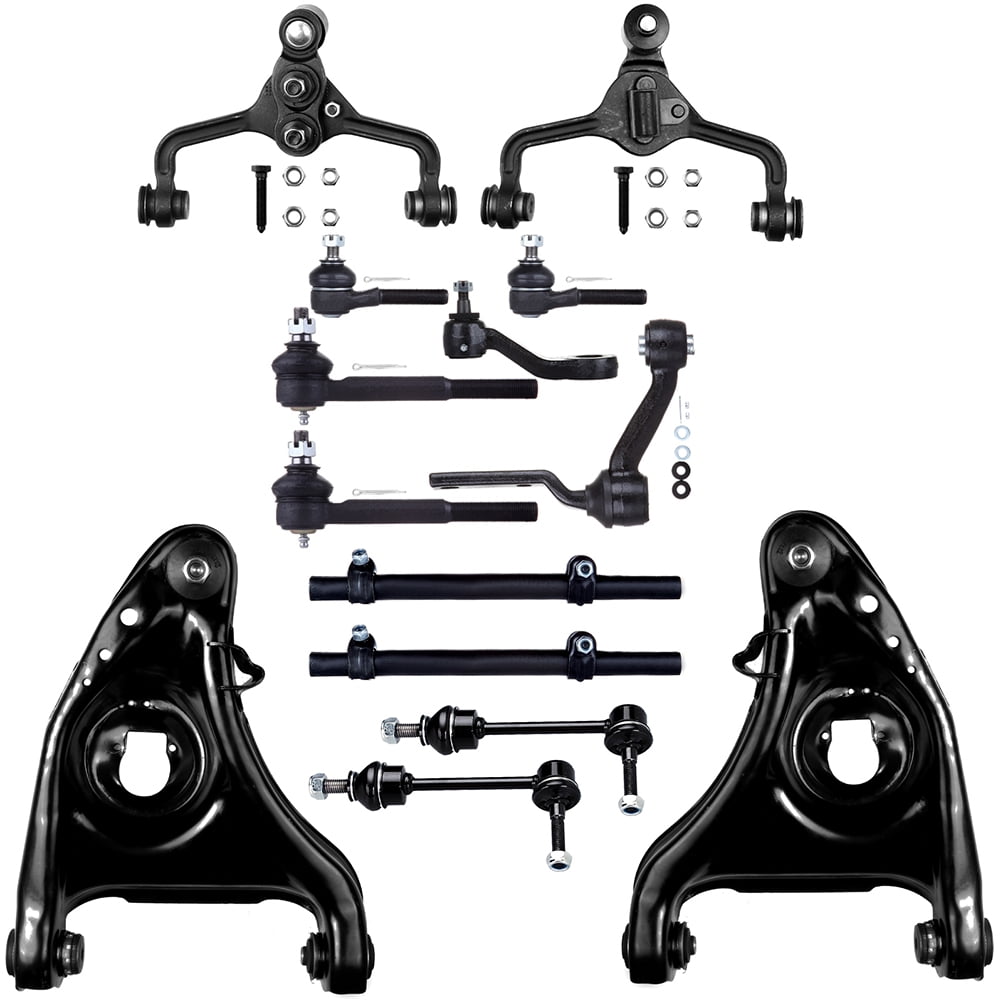 ECCPP 14PCS Front Suspension Kit for 1995-2002 for Lincoln Town Car 1995-2002 for Ford Crown Victoria Lower Control Arm and Ball Joint Assembly Sway Bar End Link Outer Tie Rod End
