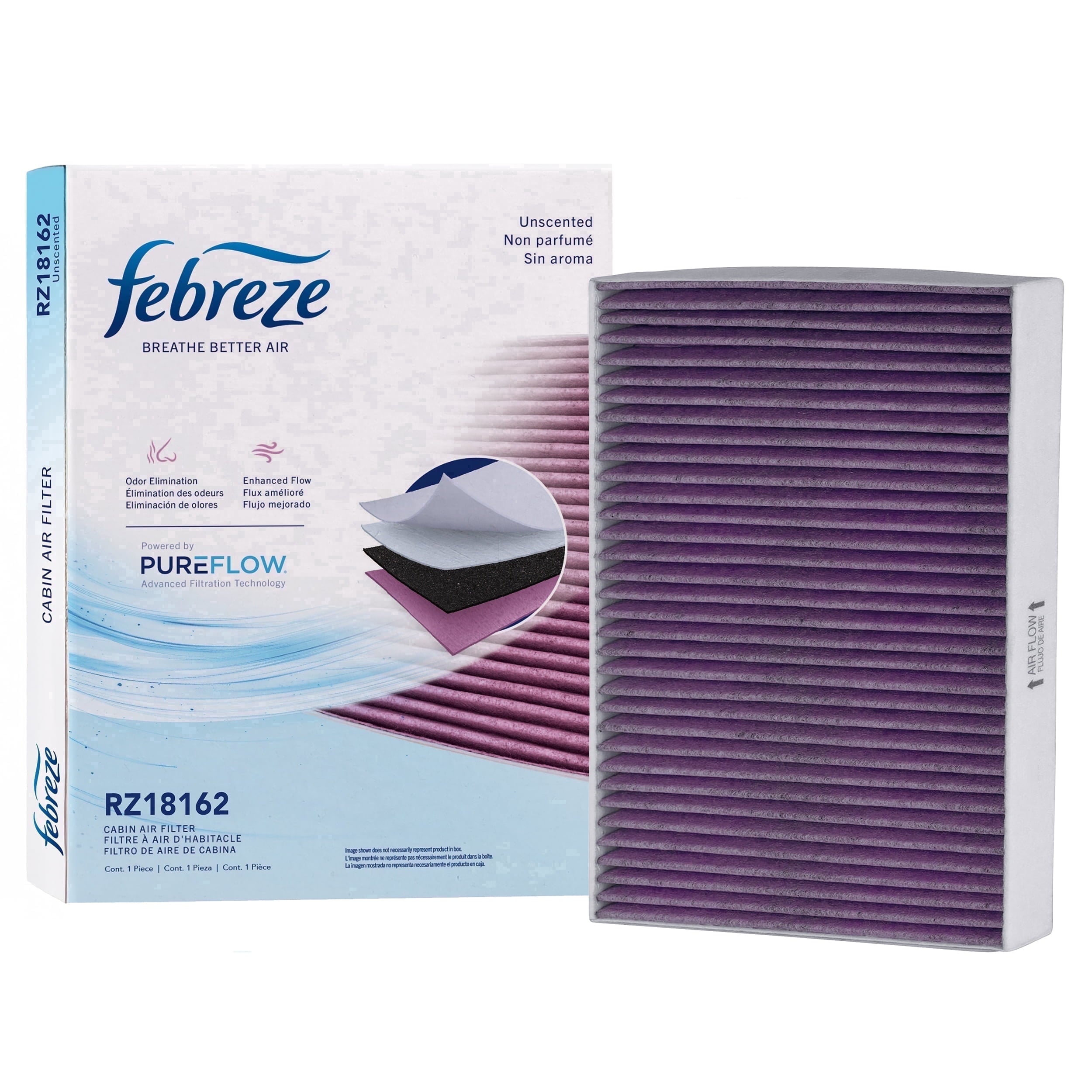 Febreze Odor Control Cabin Air Filter by PUREFLOW RZ18162 Fits 2018-2026 Audi Q5 2.0L, SQ5 3.0L, Lamborghini Urus 4.0L; 2017-2026 Q7 2.0L, 3.0L