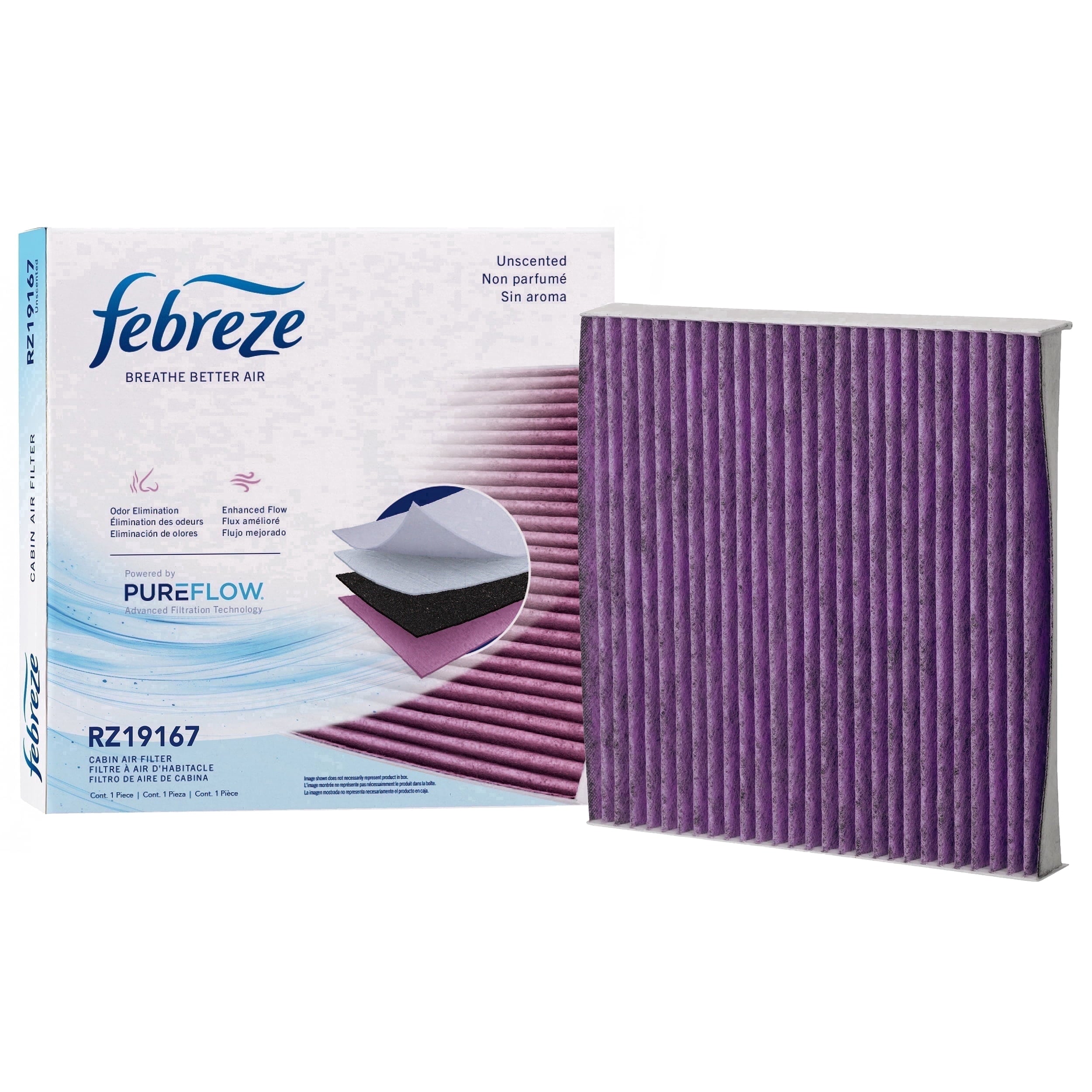 Febreze Odor Control Cabin Air Filter by PUREFLOW RZ19167 Fits 2003-2017 Honda Accord 2.4L; 2007-2016 CR-V 2.4L; 2006-2015 Civic 1.8L; 2009-2022 Pilot 3.5L; 2005-2017 Odyssey 3.5L