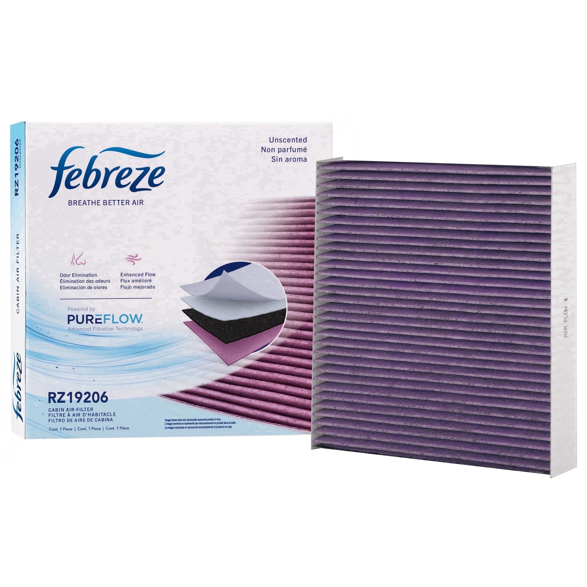 Febreze Odor Control Cabin Air Filter by PUREFLOW RZ19206 Fits 2011-2021 Jeep Grand Cherokee 3.6L, 5.7L; 2011-2026 Dodge Durango 3.6L, 5.7L; 2012-2021 Grand Cherokee 6.4L