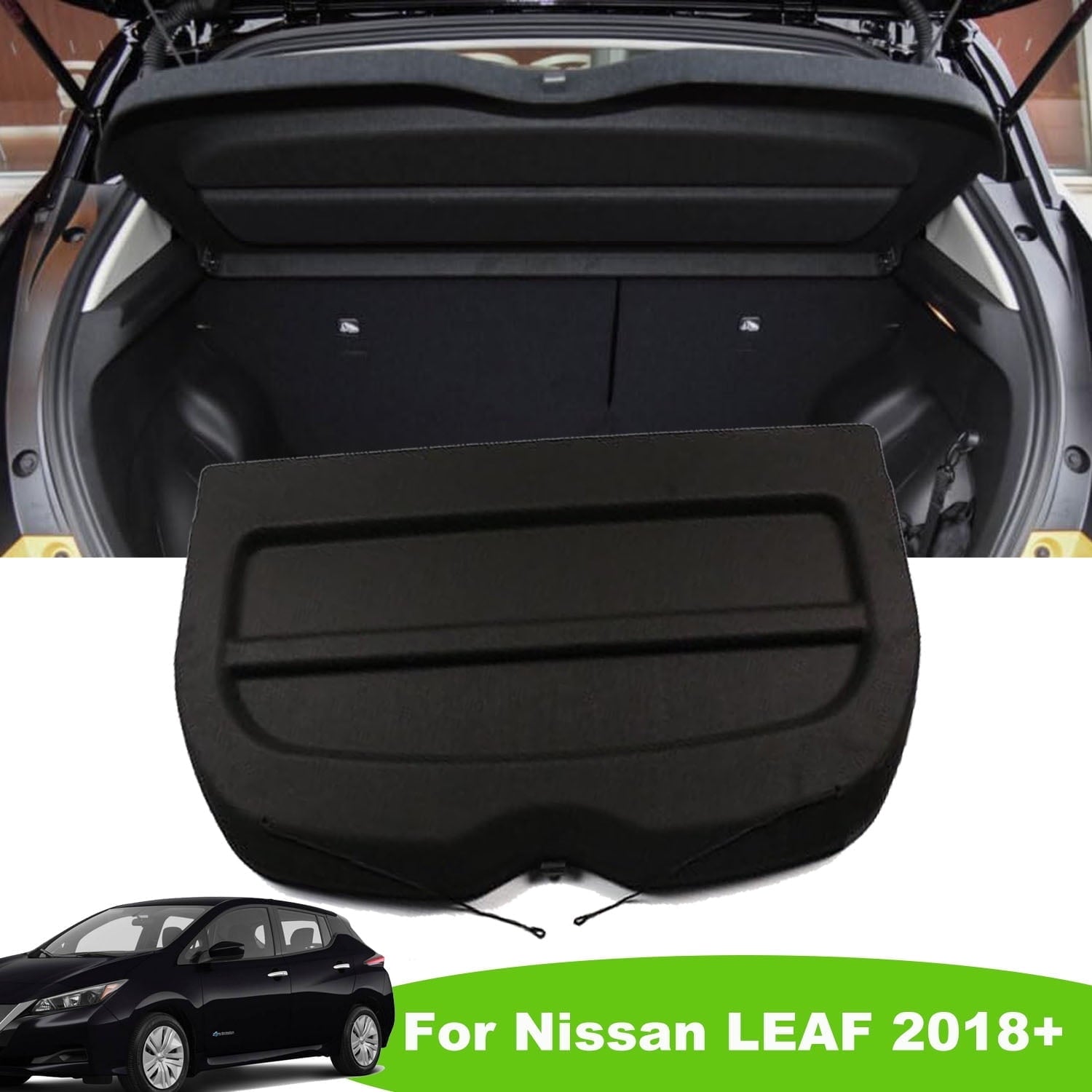 Fit 2018-2025 Nissan Leaf  Non-retractable Parcel Shelf Cover for 2018 2019 2020 2021 2022 2023 2024 2025 Nissan Leaf Hatchback Accessories Rear Trunk Board Security Shield Shade Cover, Black