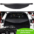 Fit 2019-2023 Jeep Cherokee Cargo Cover for Jeep Cherokee 2019 2020 2021 2022 2023 SUV Accessory Tonneau Cover Black Retractable Rear Trunk Privacy Security Shield Shade Cover