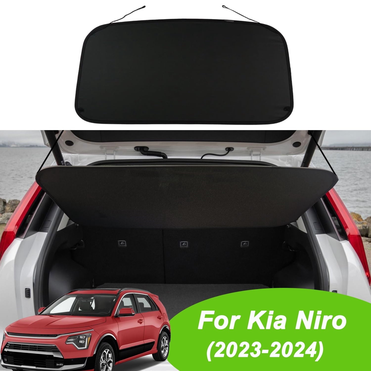 Fit 2023 2024 2025 2026 Kia Niro Soft Mesh Cargo Cover for Kia Niro 2023-2026 SUV Accessory Black Rear Trunk Shade Privacy OE Style