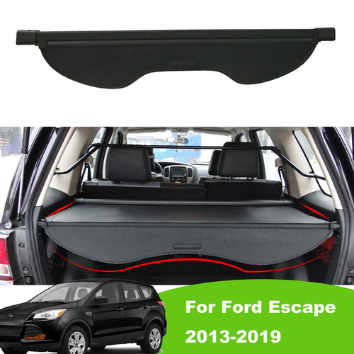 Fit Ford Escape 2013-2019 Retractable Cargo Cover For 2013 2014 2015 2016 2017 2018 2019 Ford Escape SUV Accessory Rear Trunk Privacy Shade, Black