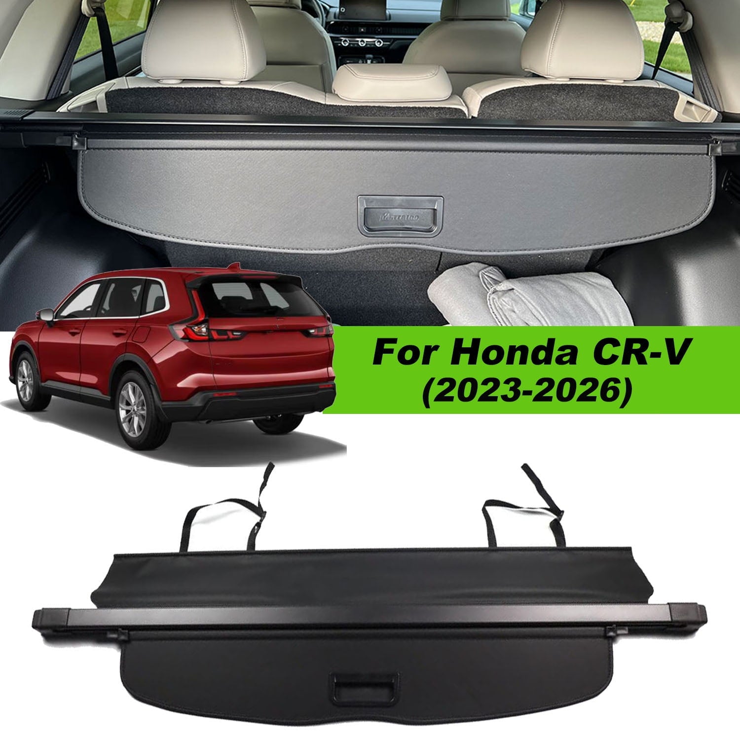 Fit Honda CR-V 2023 2024 2025 2026 No Gap Cargo Cover for 5-Seat 2023-2026 Honda CR-V SUV Accessory Retractable Rear Trunk Privacy Shield Shade, Black