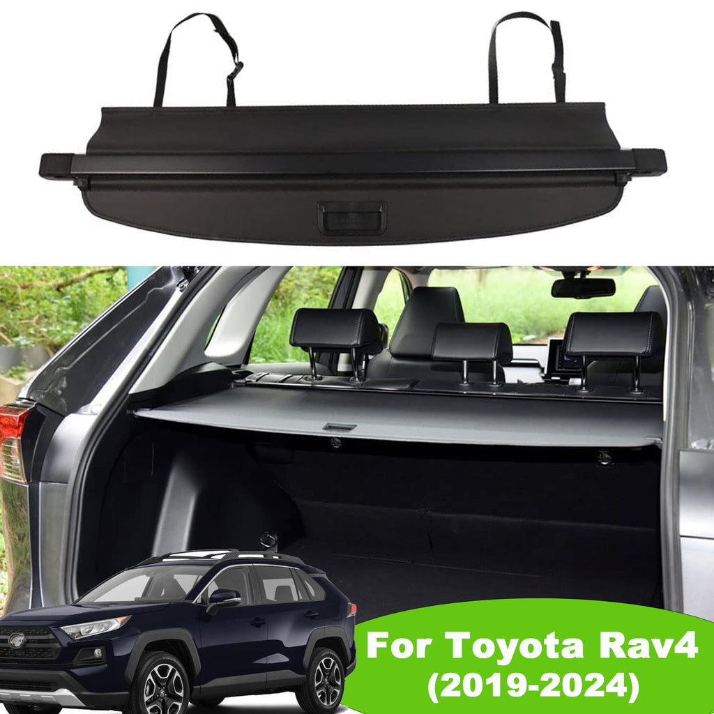 Fit Toyota RAV4 2019 2020 2021 2022 2023 2024 Black Retractable No Gap Cargo Cover for Toyota RAV4 2019-2024 SUV Accessory Rear Trunk Car Privacy Shield Shade Cover