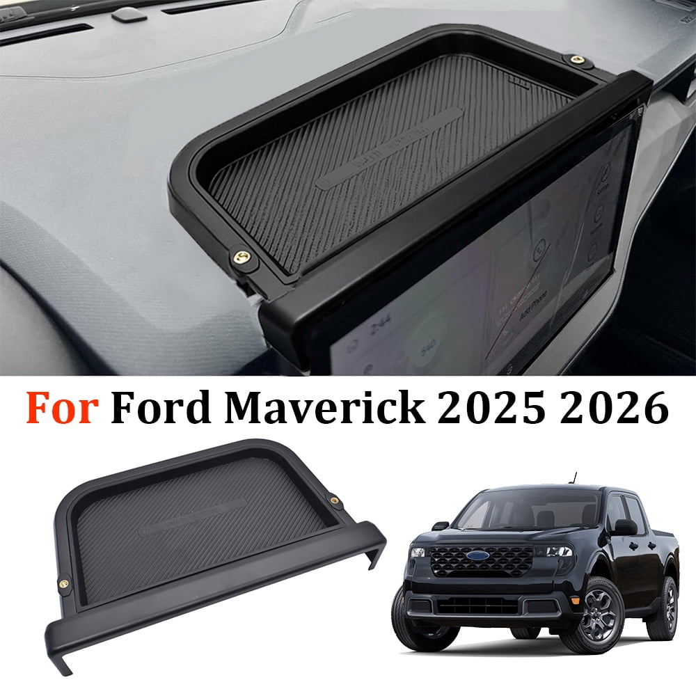 For 2025 2026 Ford Maverick Accessories Black Dashboard Screen Organizer Tray