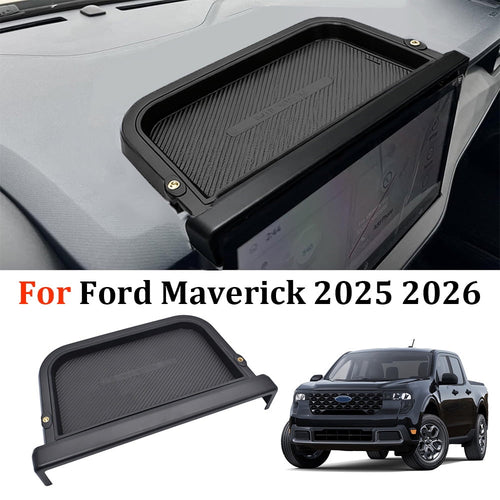 For 2025 2026 Ford Maverick Accessories Black Dashboard Screen Organizer Tray