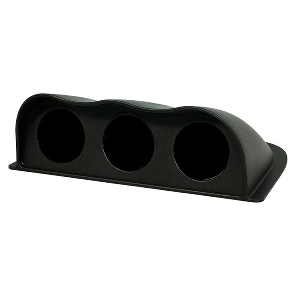 GlowShift | 52mm Black Universal Triple Gauge Dash Pod with Dome Lip for Cars and Trucks