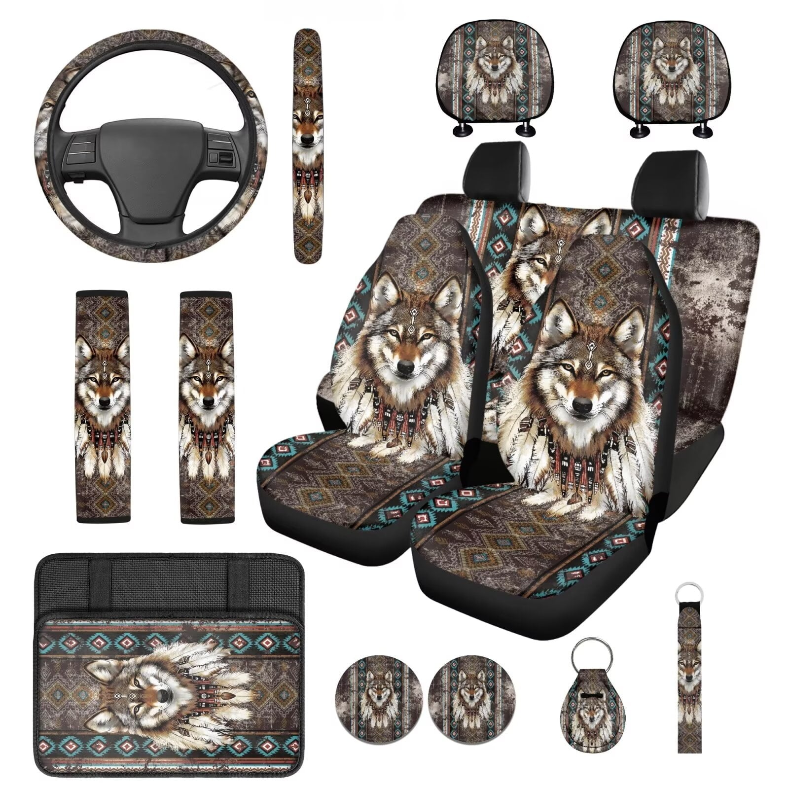 Motivo™ HUIACONG Blue Leopard Print Seat