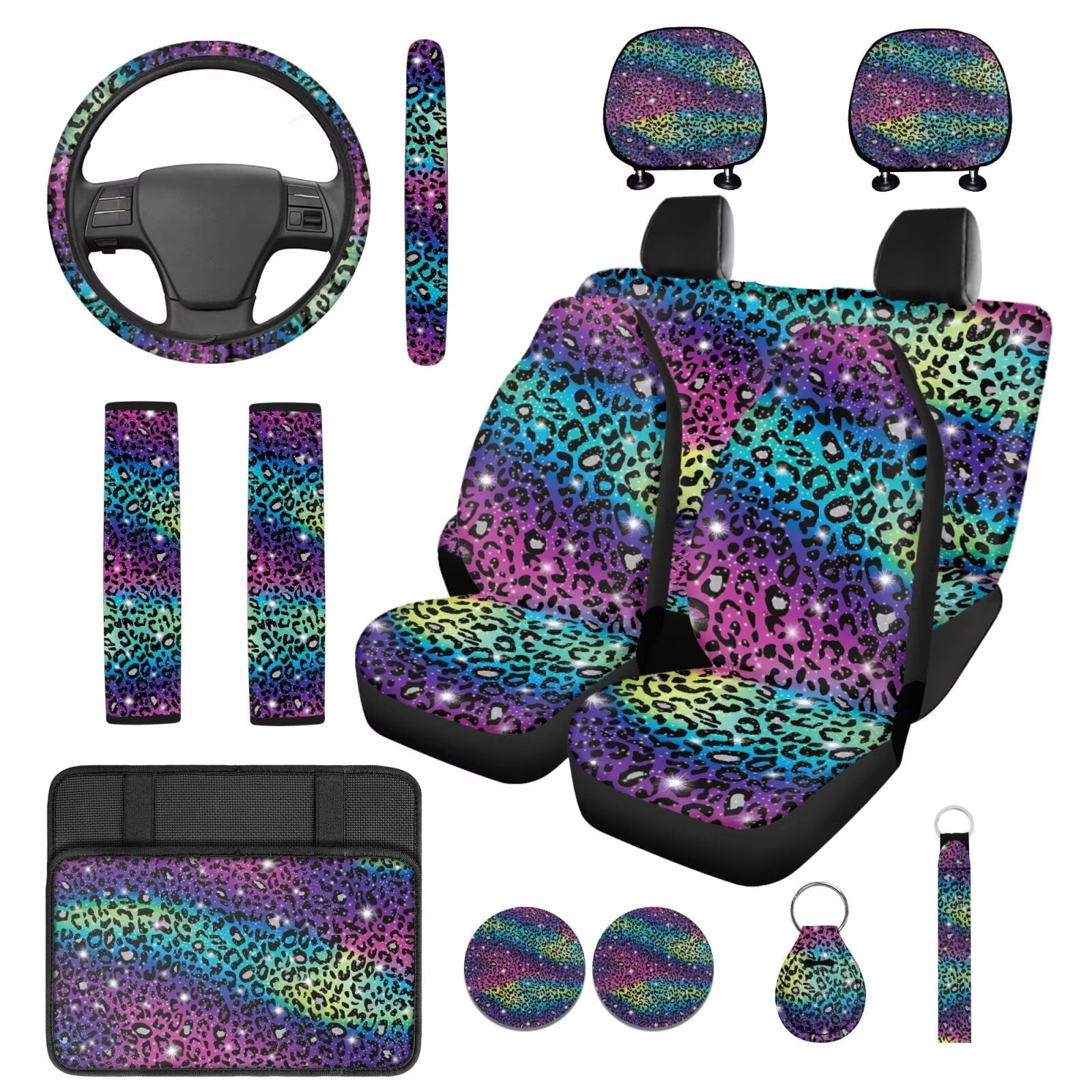 Motivo™ HUIACONG Blue Leopard Print Seat