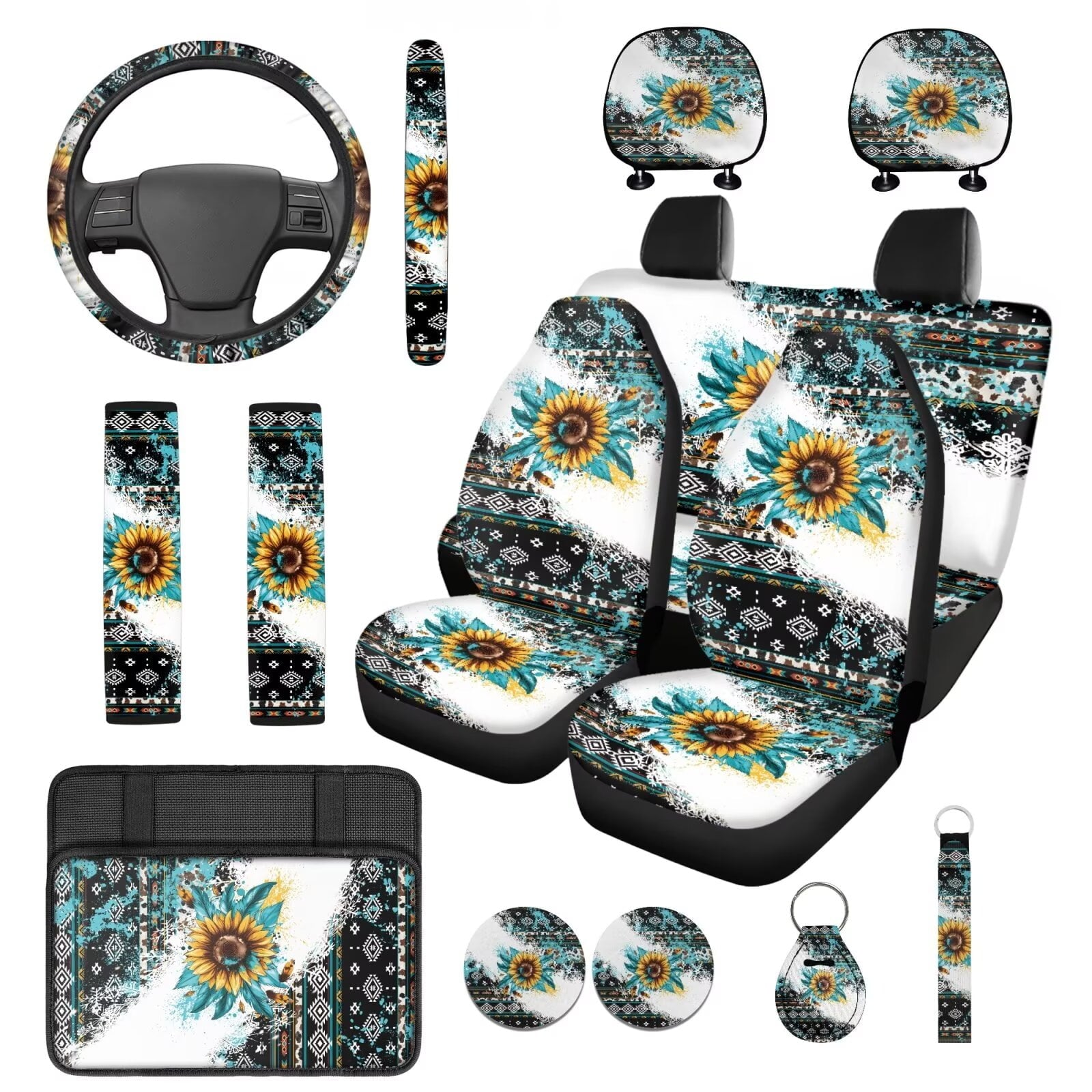 Motivo™ HUIACONG Blue Leopard Print Seat