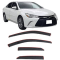 Ikon Motorsports In-Channel Window Visors Sun Shades Vent Rain Guards Deflectors for 2015-2017 Toyota Camry Acrylic Smoke/Tinted 4PCS