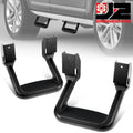 J2 Engineering 2pc Black Powder Coated Cast Aluminum Non-Slip Hoop Side Assit Pickup Step Bar