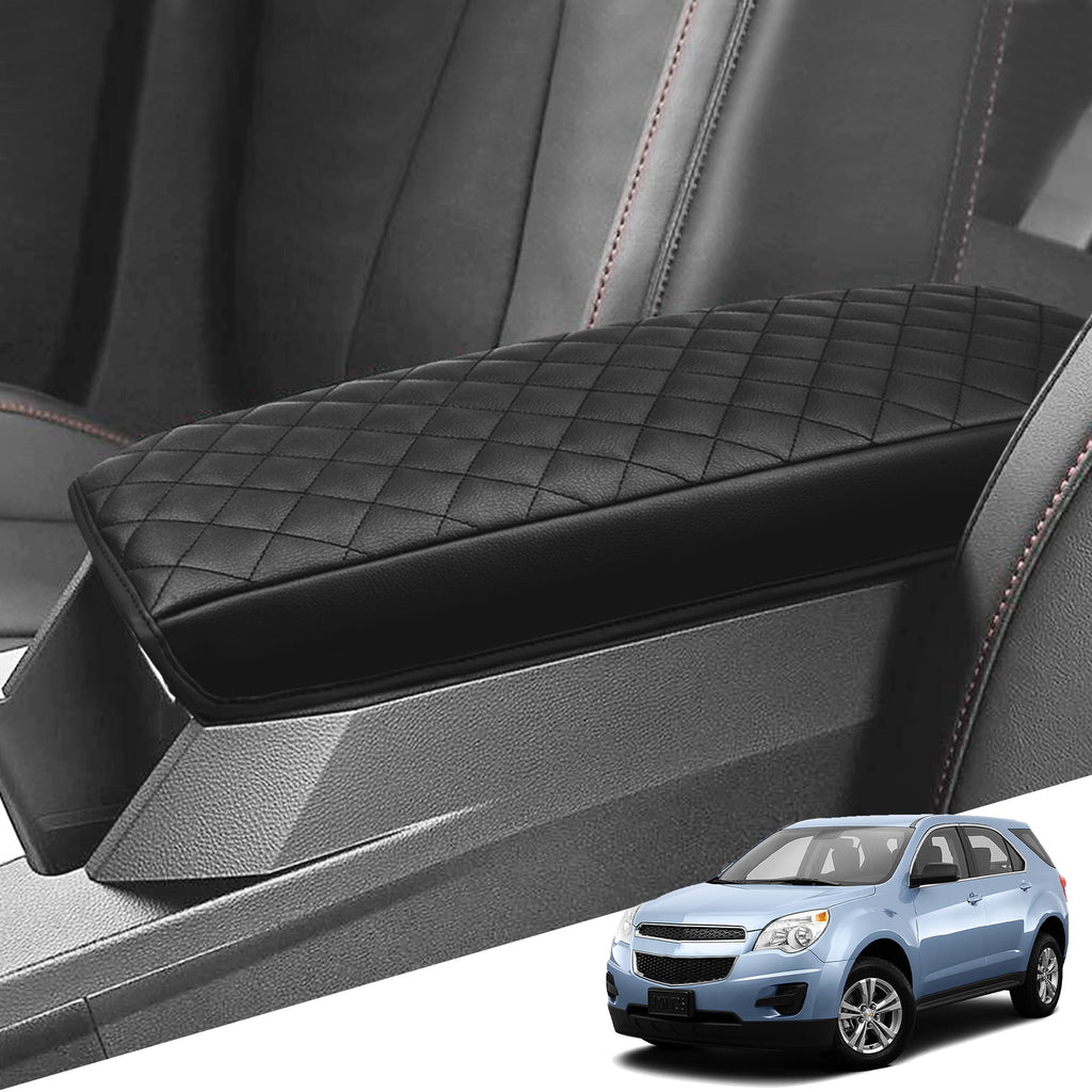 KBH Center Console Cover for 2010-2017 Chevy Equinox & GMC Terrain, Car Armrest Cover for Interior Accessories, Anti Scratch Leather Arm Rest Cushion Pad, Black