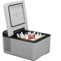 KFFKFF 12V Car Refrigerator 10QT, Portable Electric Cooler & Freezer with DC/AC, -4℉~68℉, Compact Fridge for Outdoor Camping Travel RV Truck Gray