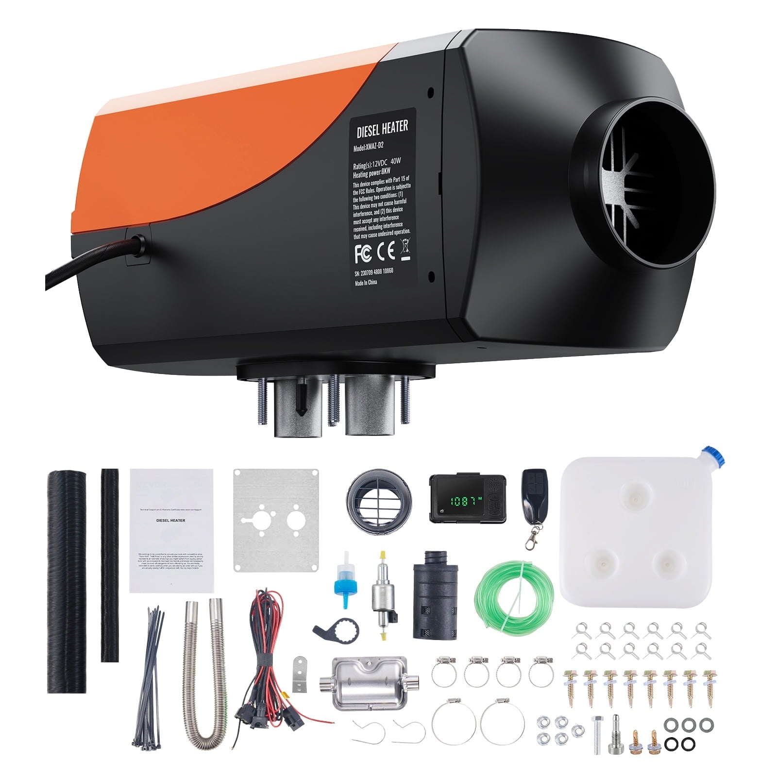 KFFKFF Diesel Air Heater 12V 8KW Bluetooth App LCD Display for Car Bus RV Indoors