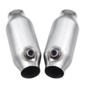KFFKFF Universal Catalytic Converter, 2.5-Inch Inlet/Outlet, 2-Pack High-Flow Car Converter with O2 Port, Direct Fit Replacement, Durable Stainless Steel for Efficient Exhaust Gas Processing