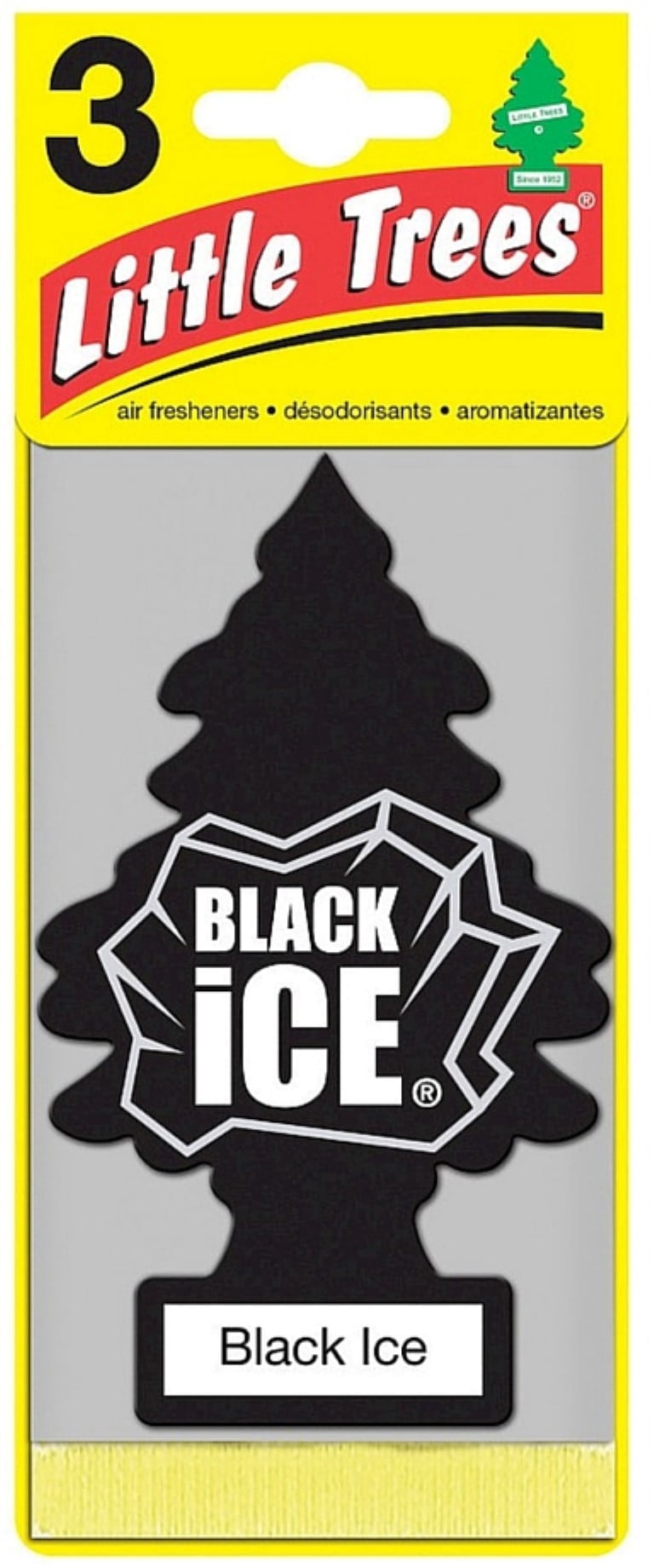 Little Trees Car Air Freshener, Black Ice 3 ea (Pack of 6)
