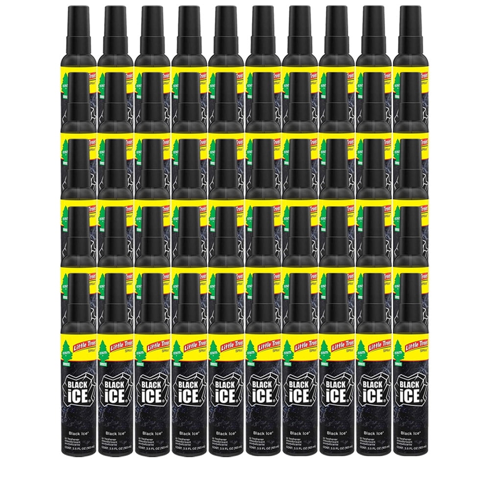 Little Trees Spray Car Air Freshener, 100 Pack (Black Ice)