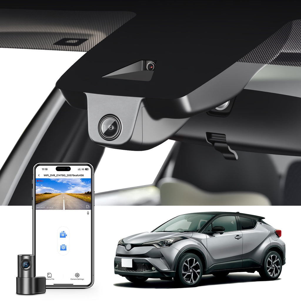 Mangoal Front 4K and Rear 1080p Dash Cam Starvis Sensor Custom fit for Toyota C-HR 2018 2019 2020 LE Limited XLE Premium (Model B), 2160P UHD Video, Loop Recording, Gravity Sensor, 128GB Card