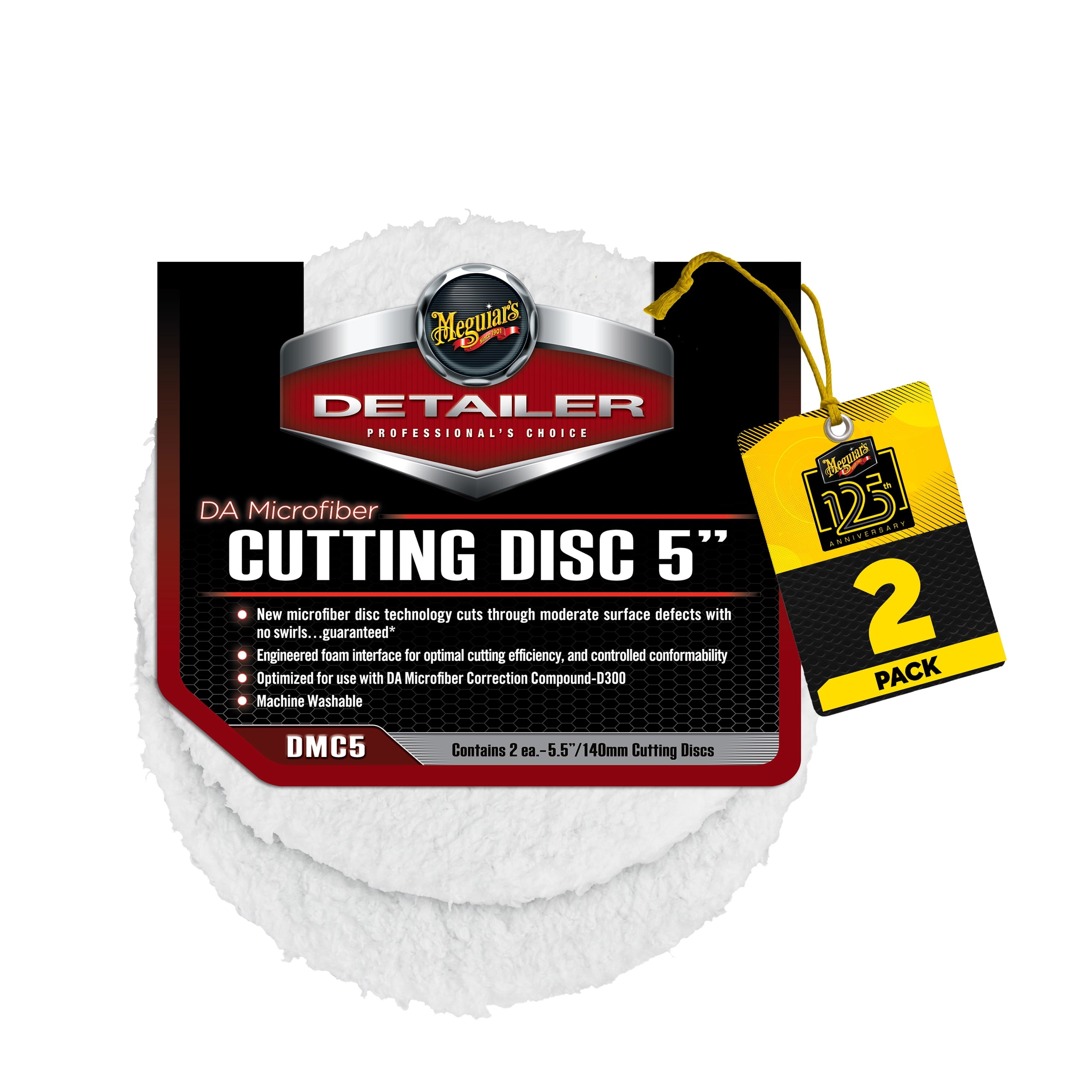 Meguiar's DA Microfiber Cutting Disc - 5 Inch, DMC5, 2 Pack