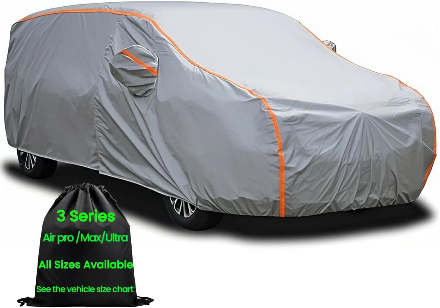 Mini Van Car Cover Waterproof All Weather for Automobiles, Outdoor Full with Zipper, Universal Fit Pacifica, Grand Caravan, Honda Odyssey, Sienna, Mpv 191" to 206"